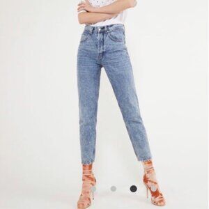 The Kooples Jeans Mily Relaxed High Waist Ankle Acid Wash Straight Leg Size 25